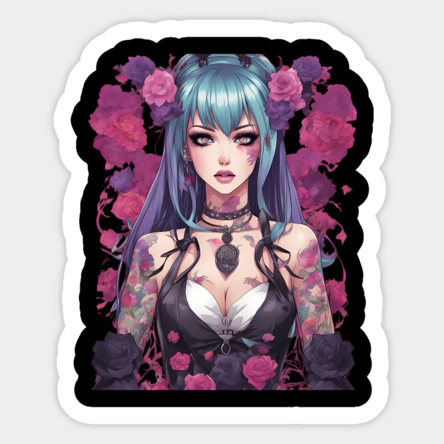 Metalhead Girl Sticker by animegirlnft